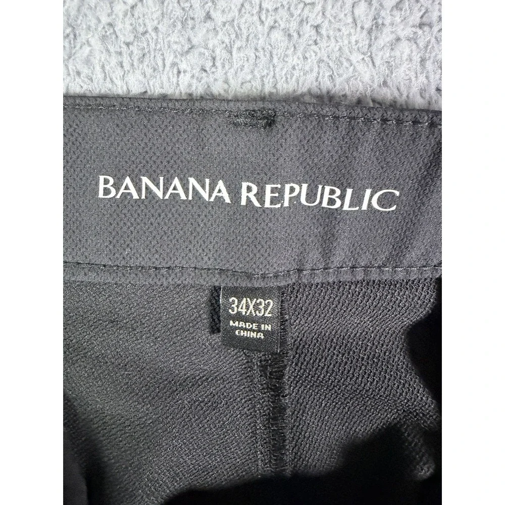 Banana Republic Pants Men 34x32 Black Performance Stretch Travel Golf Zip Pocket